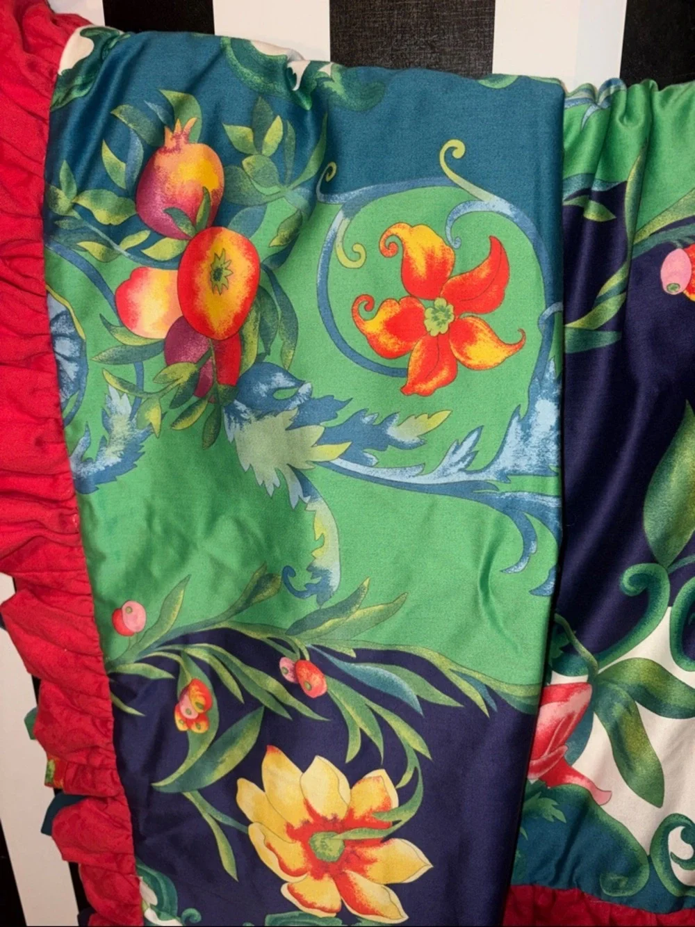 Custom Pair King Pillow Shams Italian Villa Floral Ruffle Maximalist Vintage New